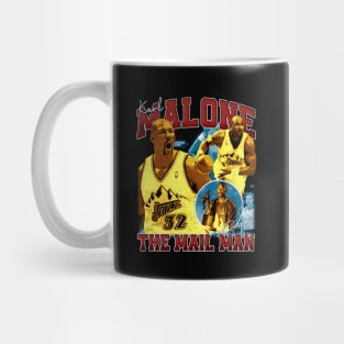 Karl Malone The Mail Man Basketball Legend Signature Vintage Retro 80s 90s Bootleg Rap Style Mug